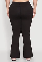 Womens Plus Snatched High Waisted Flared Active Pants,