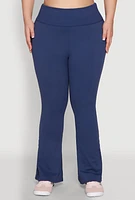 Womens Plus Size Snatched High Waisted Flared Active Pants, Blue, Size 1X