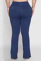 Womens Plus Size Snatched High Waisted Flared Active Pants, Blue, Size 1X