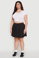 Womens Plus Size Pleated Tennis Skirt, Black, Size 3X