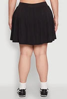 Womens Plus Size Pleated Tennis Skirt, Black, Size 3X