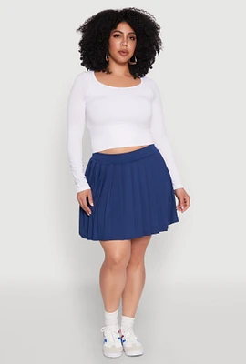 Womens Plus Pleated Tennis Skirt,