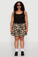 Womens Plus Size Printed Pattern Pleated Skirt, Multi, Size 1X