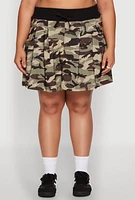 Womens Plus Size Printed Pattern Pleated Skirt, Multi, Size 1X