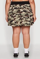 Womens Plus Size Printed Pattern Pleated Skirt, Multi, Size 1X