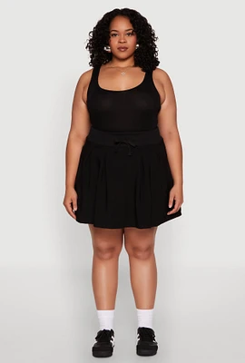 Womens Plus Pleated High Waisted Circle Skirt, 3X