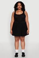 Womens Plus Pleated High Waisted Circle Skirt, 3X
