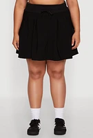 Womens Plus Pleated High Waisted Circle Skirt, 3X