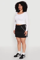 Womens Plus Contrast Trim Skort,