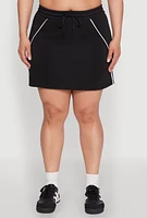 Womens Plus Contrast Trim Skort,