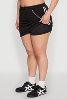 Womens Plus Contrast Trim Skort,