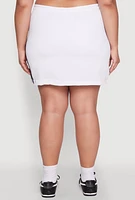 Womens Plus Size Contrast Trim Skort, White, Size 3X