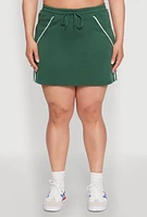 Womens Plus Contrast Trim Skort,