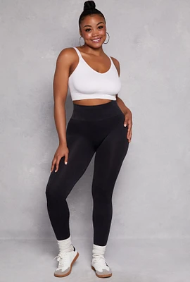 Womens Plus Acid Wash High Waist Leggings, 1X-2X