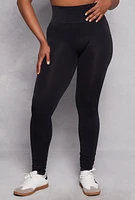 Womens Plus Acid Wash High Waist Leggings, 1X-2X