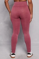Womens Plus Acid Wash High Waist Leggings, 2X-3X