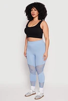 Womens Plus Fishnet Detail Seamless Leggings,