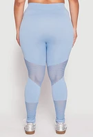 Womens Plus Fishnet Detail Seamless Leggings,