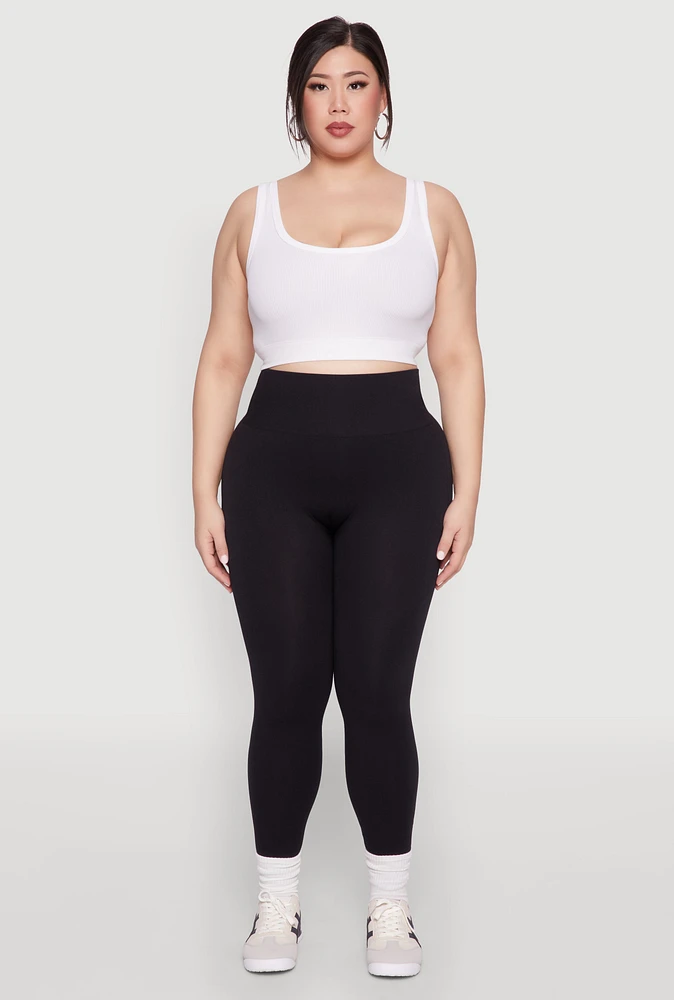 Womens Plus High Waisted Seamless Leggings,