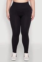 Womens Plus High Waisted Seamless Leggings,