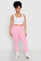 Womens Plus Size High Waisted Seamless Leggings, Pink, Size 2X-3X