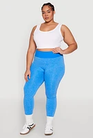 Womens Plus High Waisted Contrast Trim Leggings,