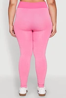Womens Plus High Waisted Contrast Trim Leggings, 2X-3X