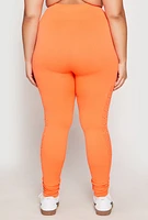 Womens Plus Side Laser Cut Seamless Leggings, 2X-3X