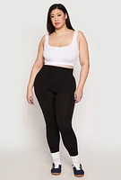 Womens Plus Size Seamless High Waisted Leggings, Black, Size 2X-3X