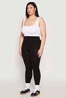 Womens Plus Size Seamless High Waisted Leggings, Black, Size 2X-3X