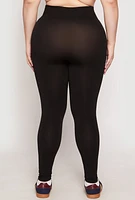 Womens Plus Size Seamless High Waisted Leggings, Black, Size 2X-3X