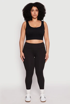 Womens Plus High Waist Side Pocket Leggings,