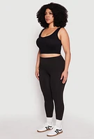 Womens Plus High Waist Side Pocket Leggings,