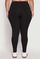 Womens Plus High Waist Side Pocket Leggings,