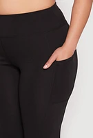 Womens Plus High Waist Side Pocket Leggings,