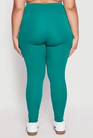 Womens Plus Size High Waist Side Pocket Leggings, Green, Size 1X