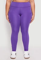 Womens Plus High Waist Side Pocket Leggings,