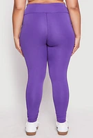 Womens Plus High Waist Side Pocket Leggings,