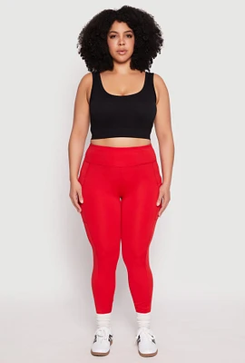 Womens Plus High Waist Side Pocket Leggings,