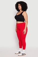 Womens Plus High Waist Side Pocket Leggings, 1X