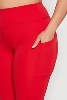 Womens Plus High Waist Side Pocket Leggings, 1X