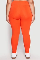 Womens Plus High Waist Side Pocket Leggings,