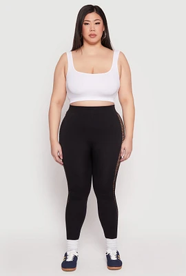 Womens Plus Seamless Cut Out Side Leggings,