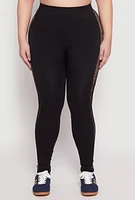 Womens Plus Seamless Cut Out Side Leggings,