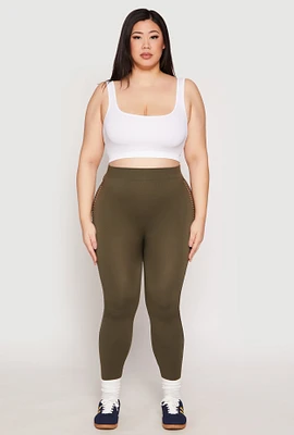 Womens Plus Seamless Cut Out Side Leggings,