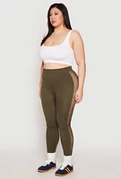 Womens Plus Seamless Cut Out Side Leggings,
