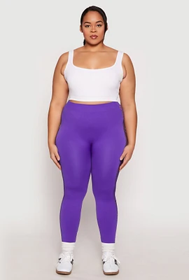 Womens Plus Seamless Cut Out Side Leggings,