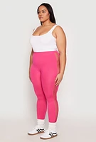 Womens Plus Size Seamless Cut Out Side Leggings, Pink, Size 1X-2X