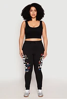 Womens Plus Size Living My Best Life Fleece Joggers, Black, Size 3X