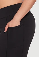Womens Plus High Waisted Cell Phone Pocket Leggings, 1X
